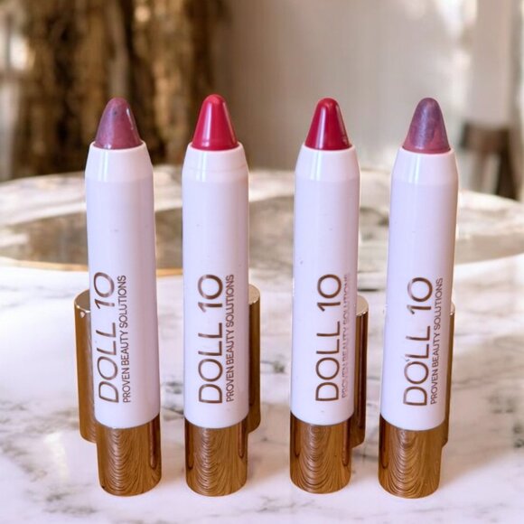 DOLL 10 Lip Crayon Bundle X4 Full Size Self Love Be Fearless Enjoy Life No bound - Picture 4 of 6